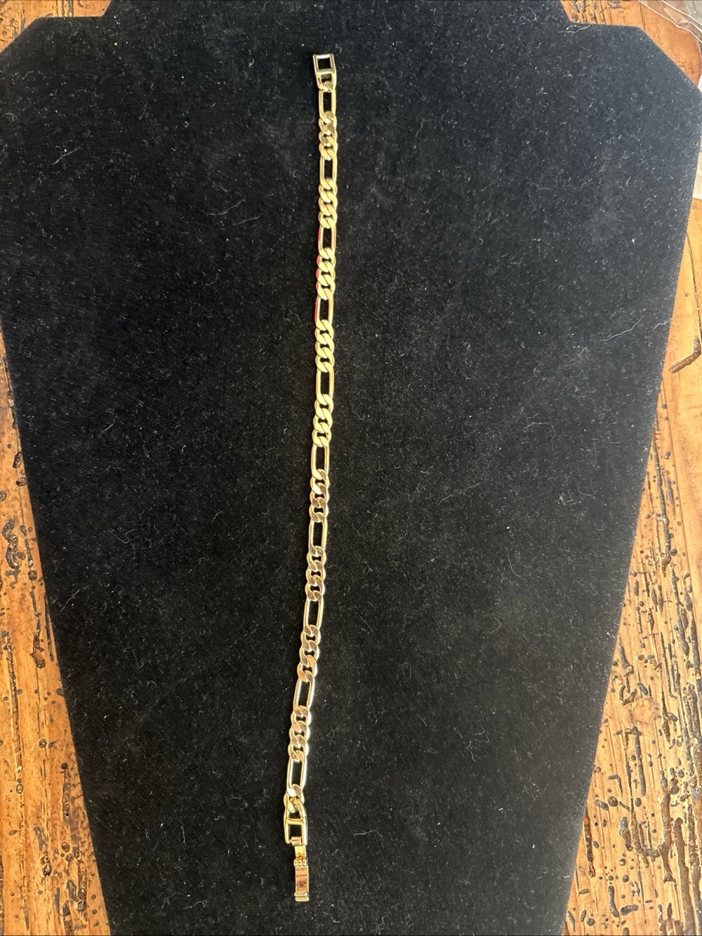 Gold-Tone Figaro Link Bracelet for Women 8”